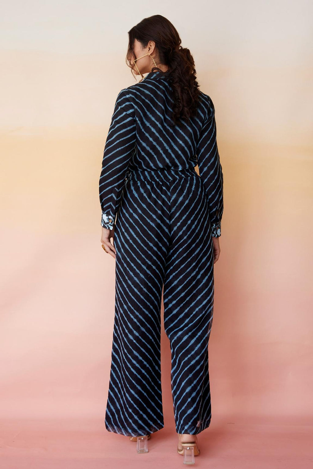 Black Kota Doria San Francisco Shirt And Pant Set