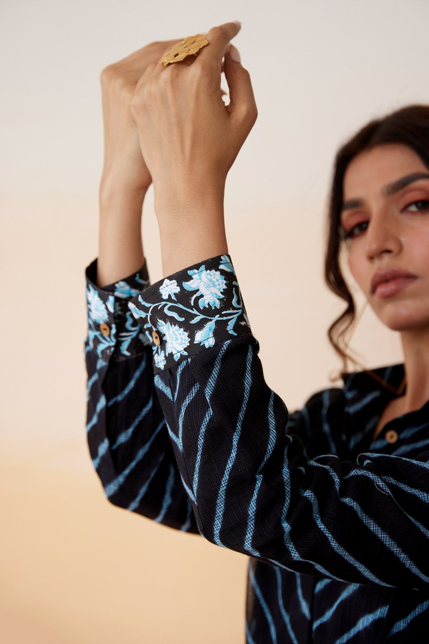 Black Kota Doria San Francisco Shirt And Pant Set