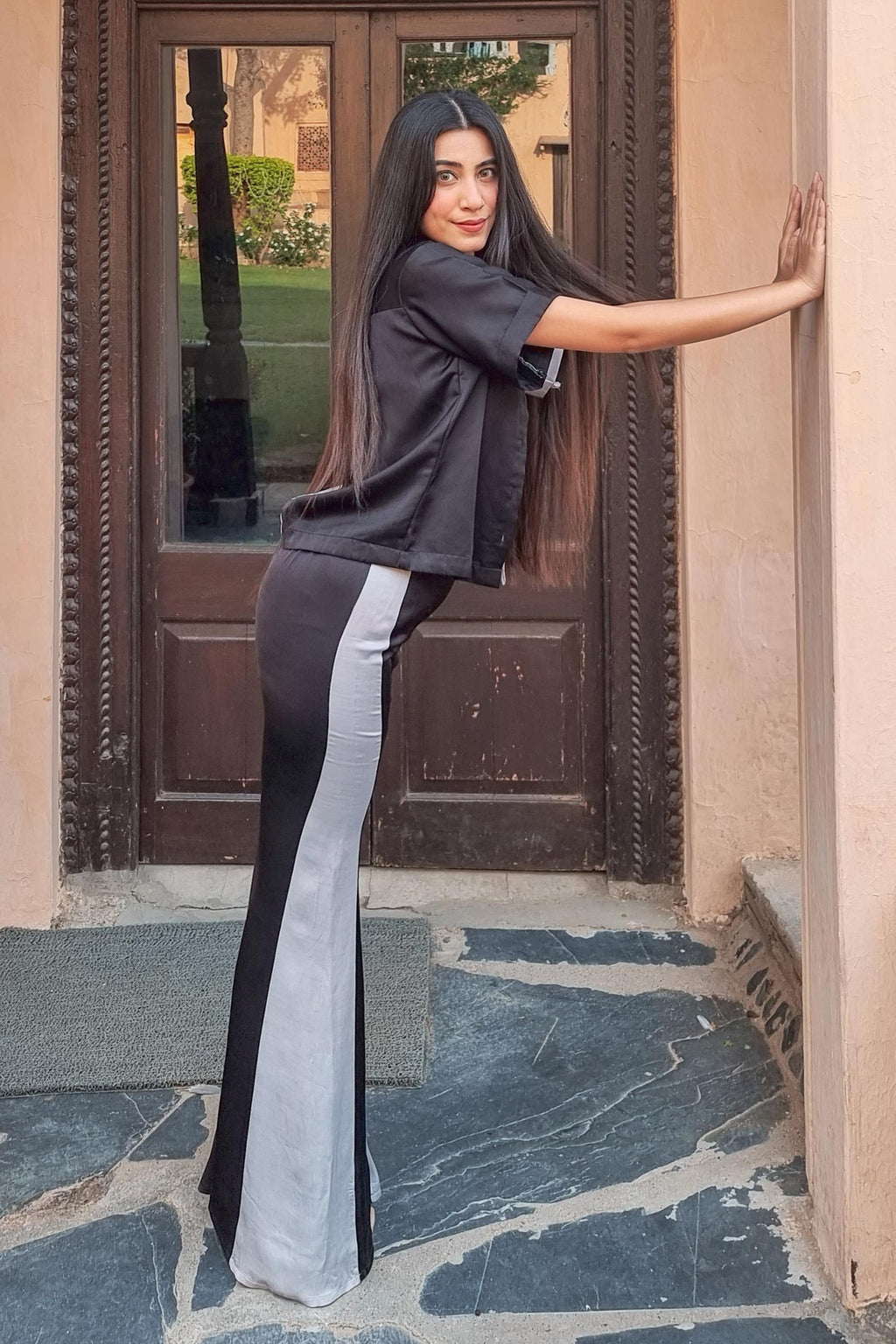 Black Bemberg Modal Silk Front Buttoned Shirt Pant Set