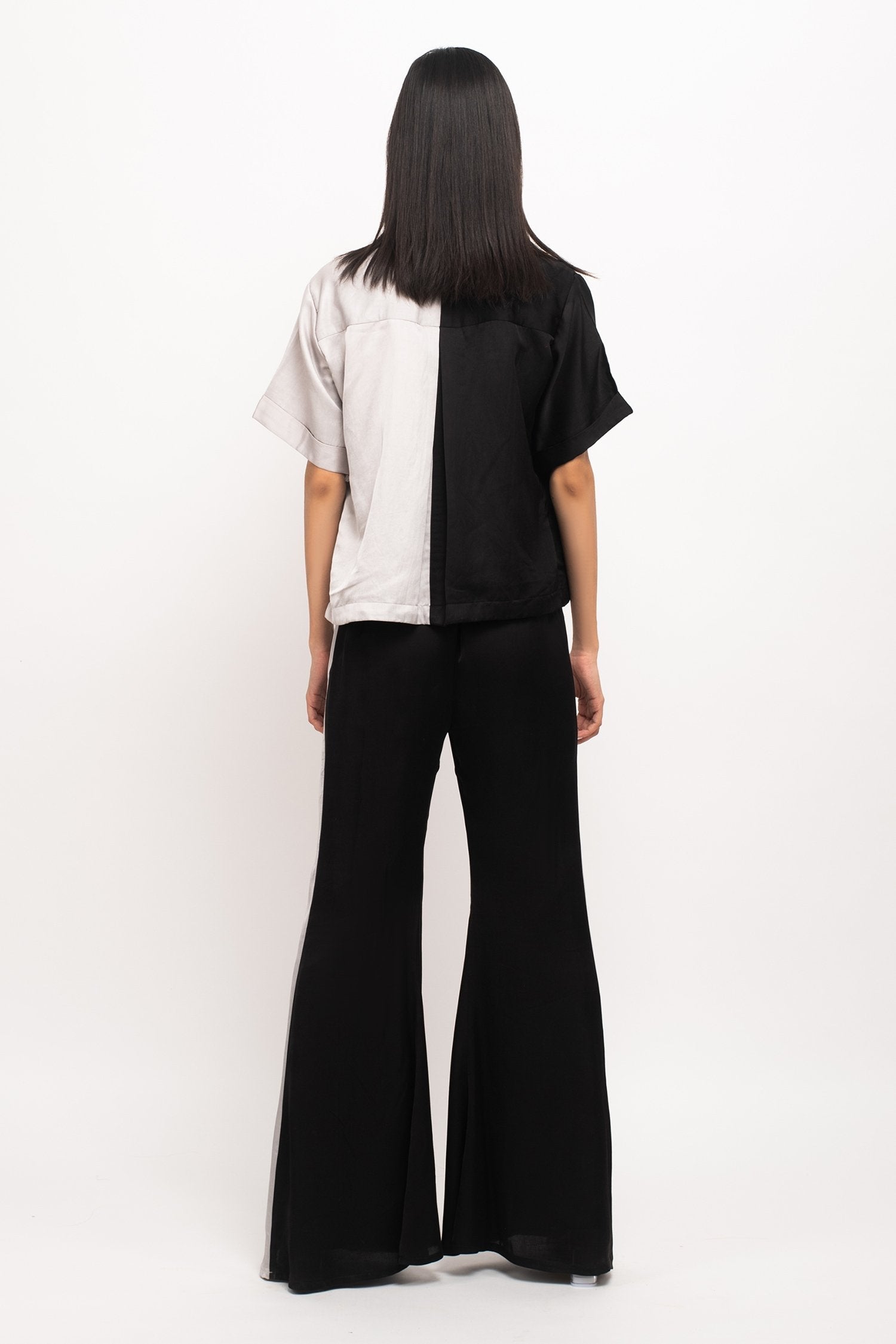 Black Bemberg Modal Silk Front Buttoned Shirt Pant Set