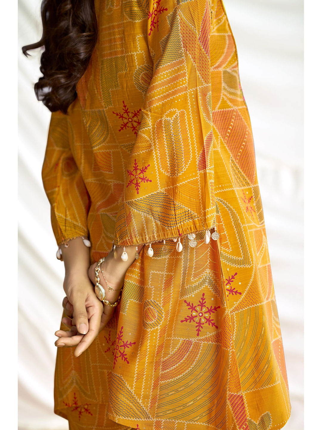 Ashka Chanderi Mustard Co-Ord (Set of 2)