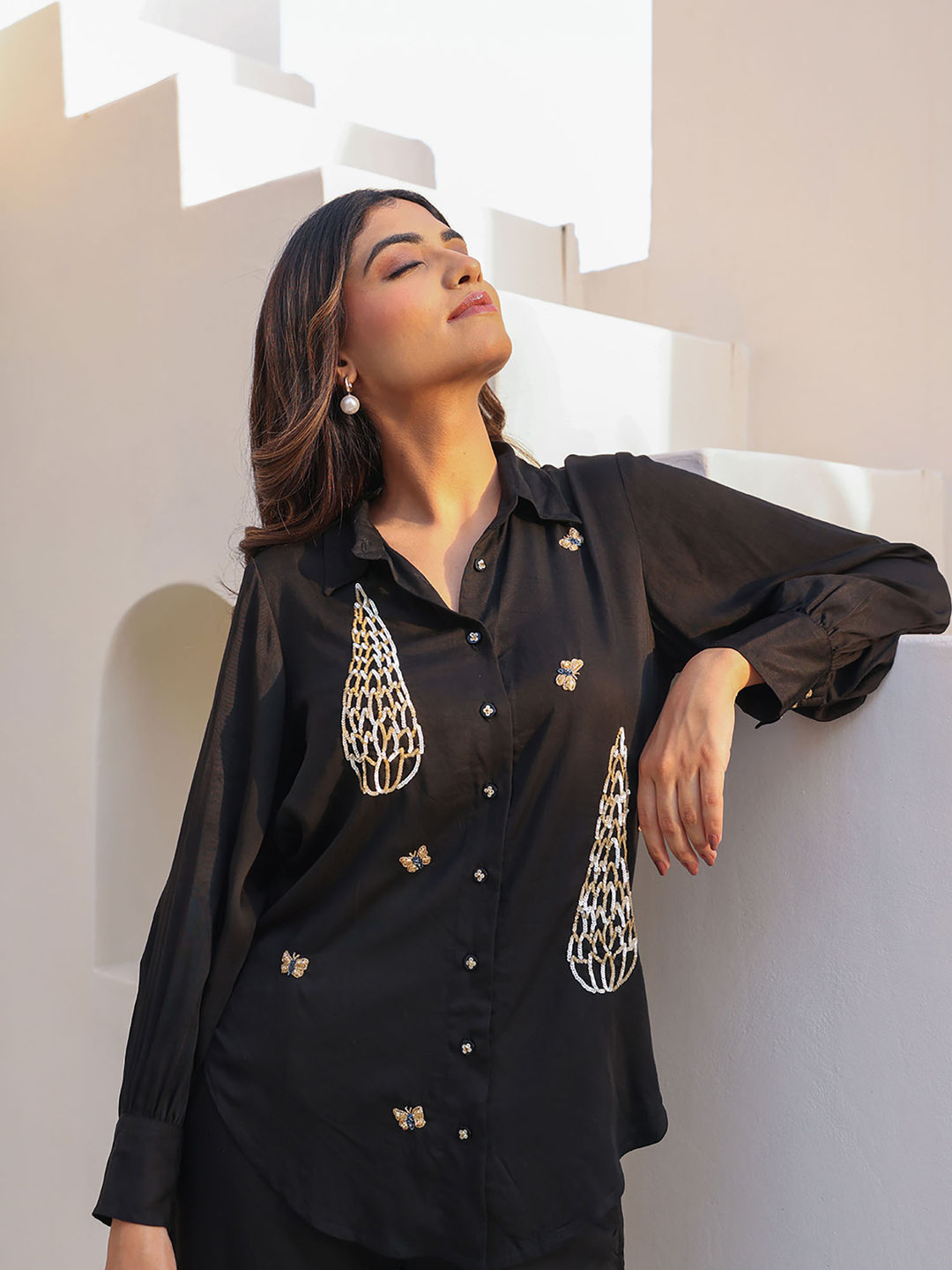 Black Tiny Butterfly Co-Ord (Set of 2)