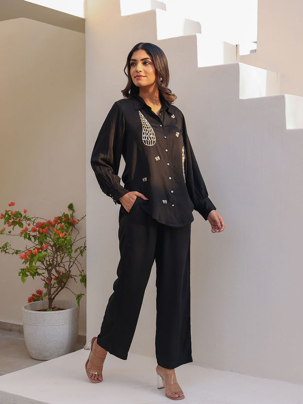 Black Tiny Butterfly Co-Ord (Set of 2)