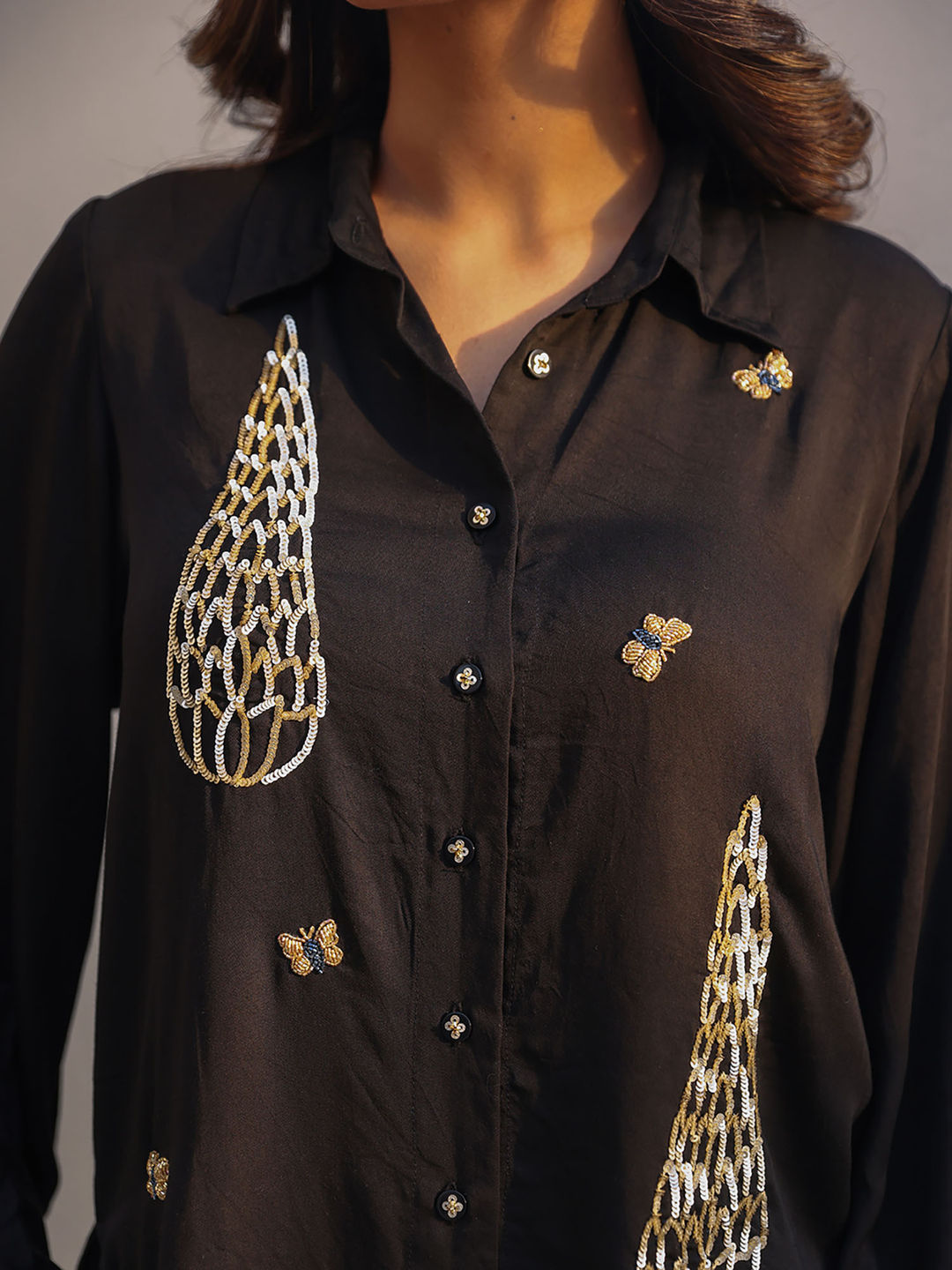 Black Tiny Butterfly Co-Ord (Set of 2)