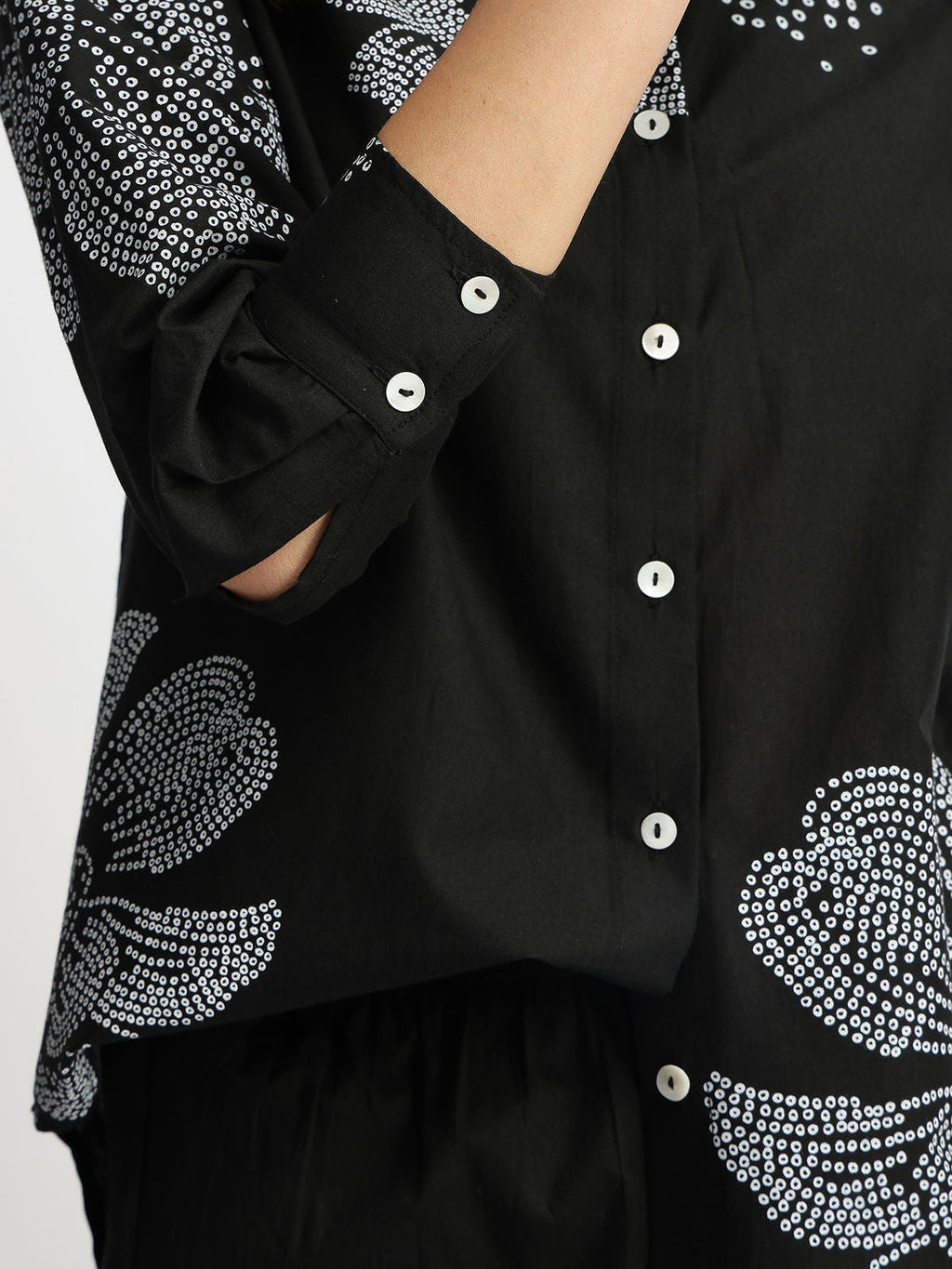 Black Cotton Bandhani Print Co-Ord (Set of 2)